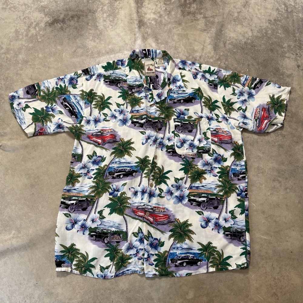 Island Collection Shirt Mens‎ Size XL Multicolor Hawaiian Print Button Up